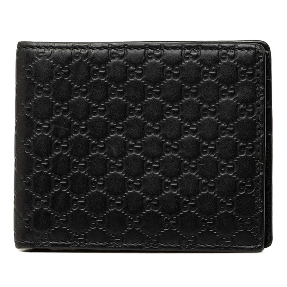 Gucci Microguccissima Bi-fold Wallet 260987 Black Leather Women's GUCCI